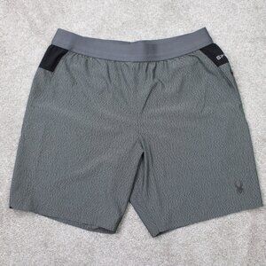 Spyder Active Shorts Mens XL Gray Pro Web 9" Performance Athletic Zip Pocket